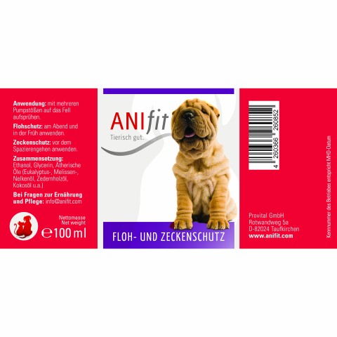 Hund Katze Nahrungsergänzungen Floh/Zeckenschutz Nachfüllung 100ml 1 Stück -2- Anifit